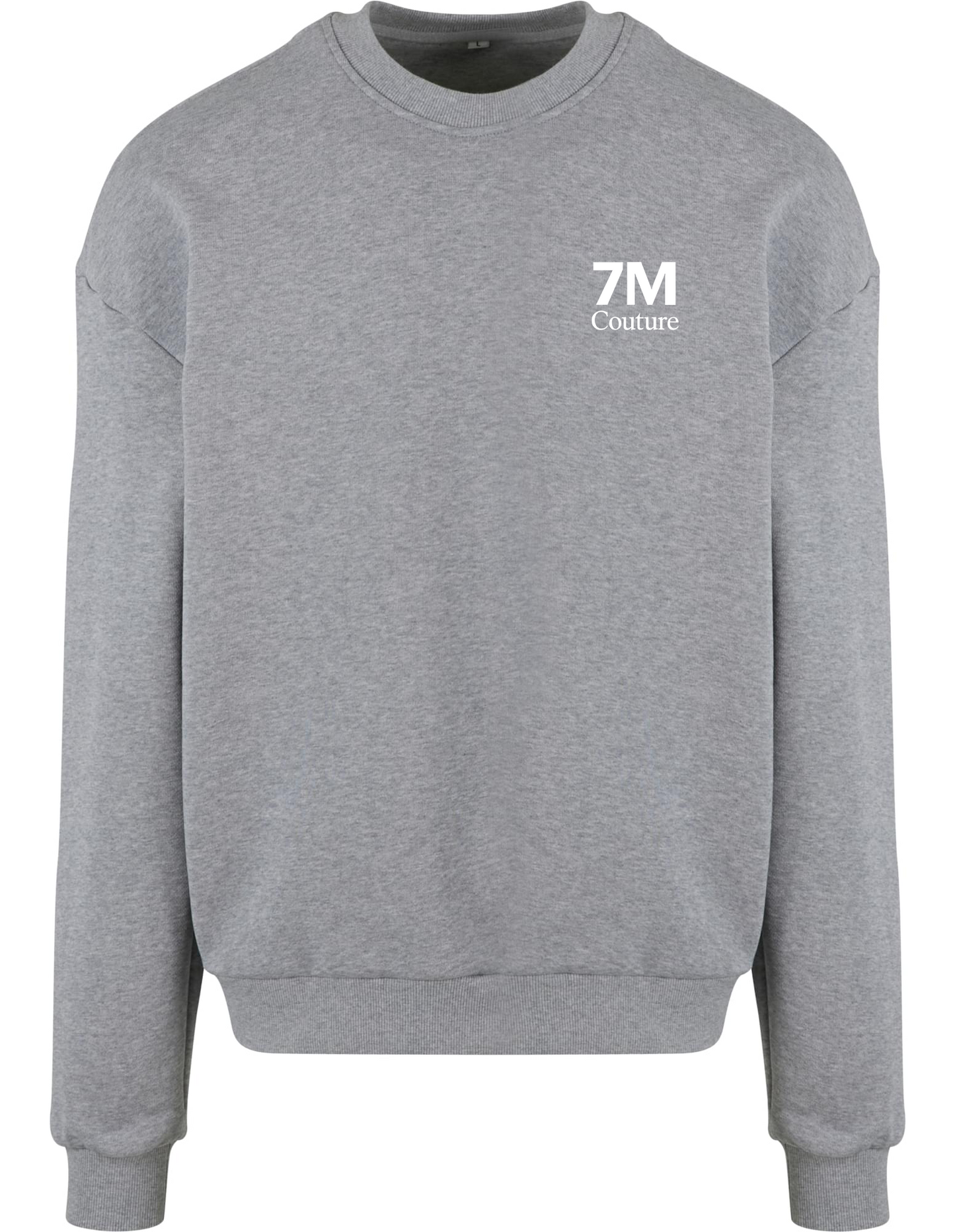 Graues Sweatshirt mit Handball-Design von 7M Couture, Streetwear-Stil.