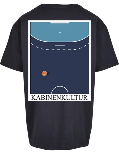 Handball T-Shirt Herren navy Handballfeld Kabinenkultur Ball