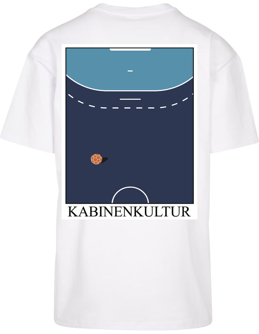 Handball T-Shirt Herren weiß Handballfeld Kabinenkultur Ball