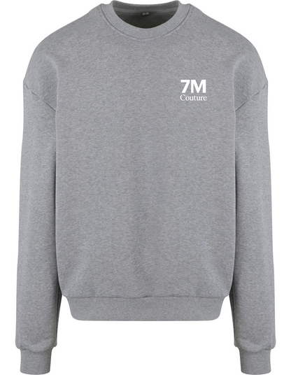 Graues Sweatshirt mit Handball-Design von 7M Couture, Streetwear-Stil.