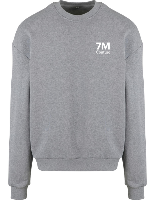 Graues Sweatshirt mit Handball-Design von 7M Couture, Streetwear-Stil.