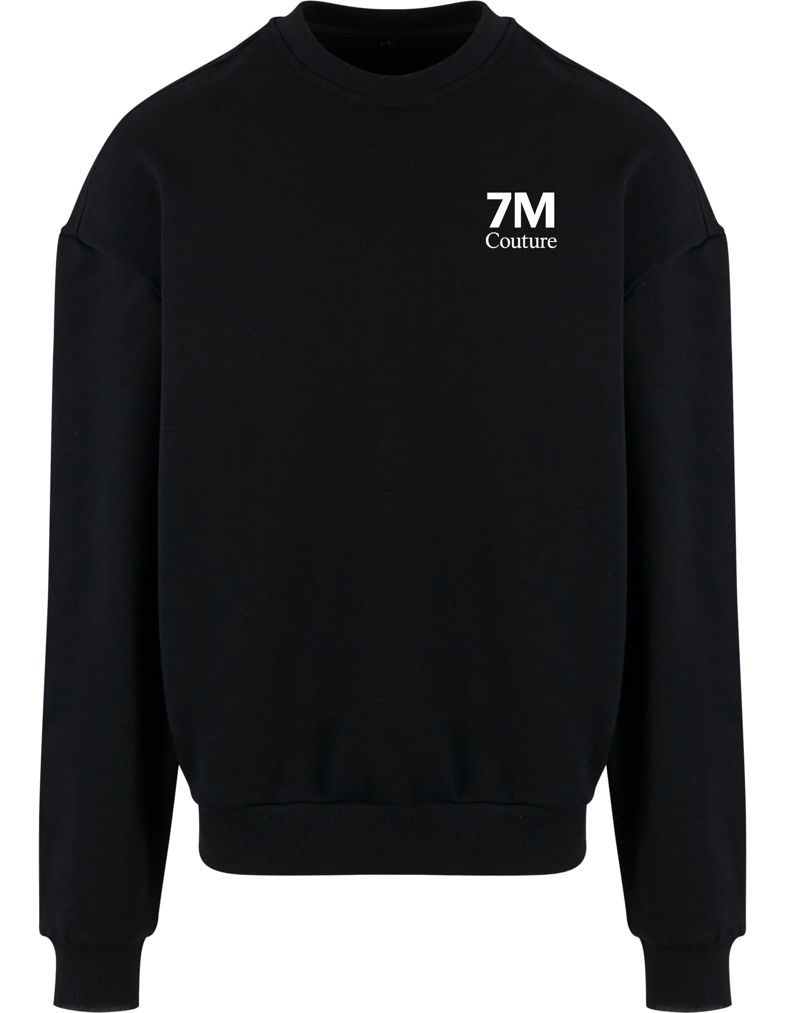 Schwarzes Sweatshirt mit Handball-Design von 7M Couture, Streetwear-Stil.