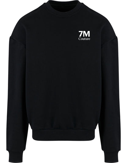 Schwarzes Sweatshirt mit Handball-Design von 7M Couture, Streetwear-Stil.