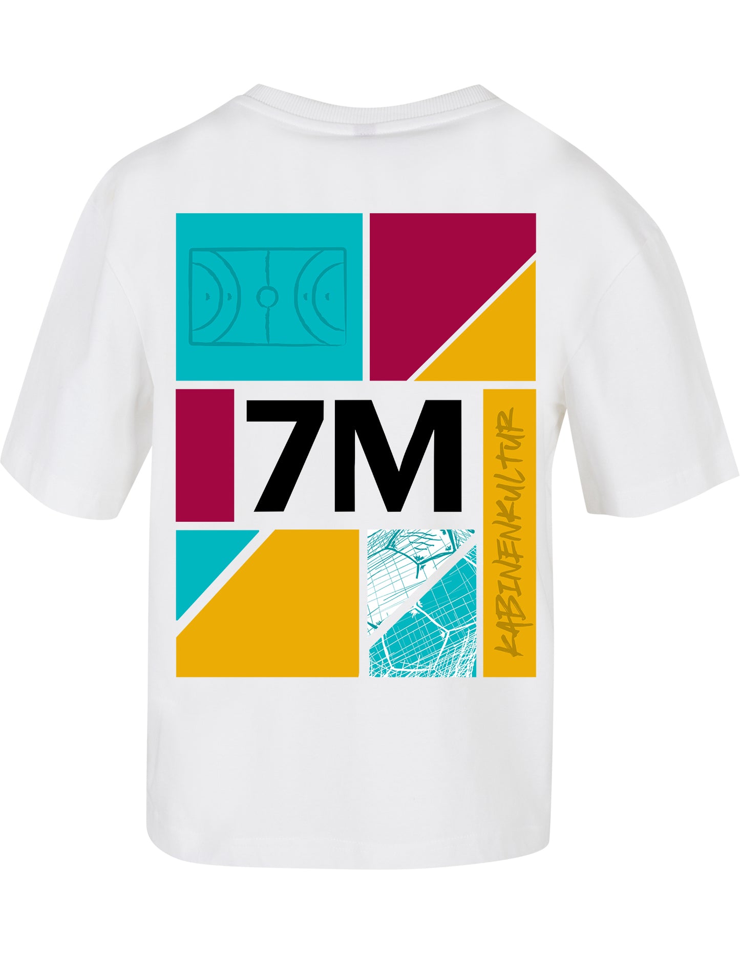 Handball T-Shirt Damen weiß Muster Bunt