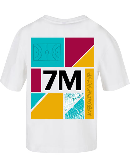 Handball T-Shirt Damen weiß Muster Bunt