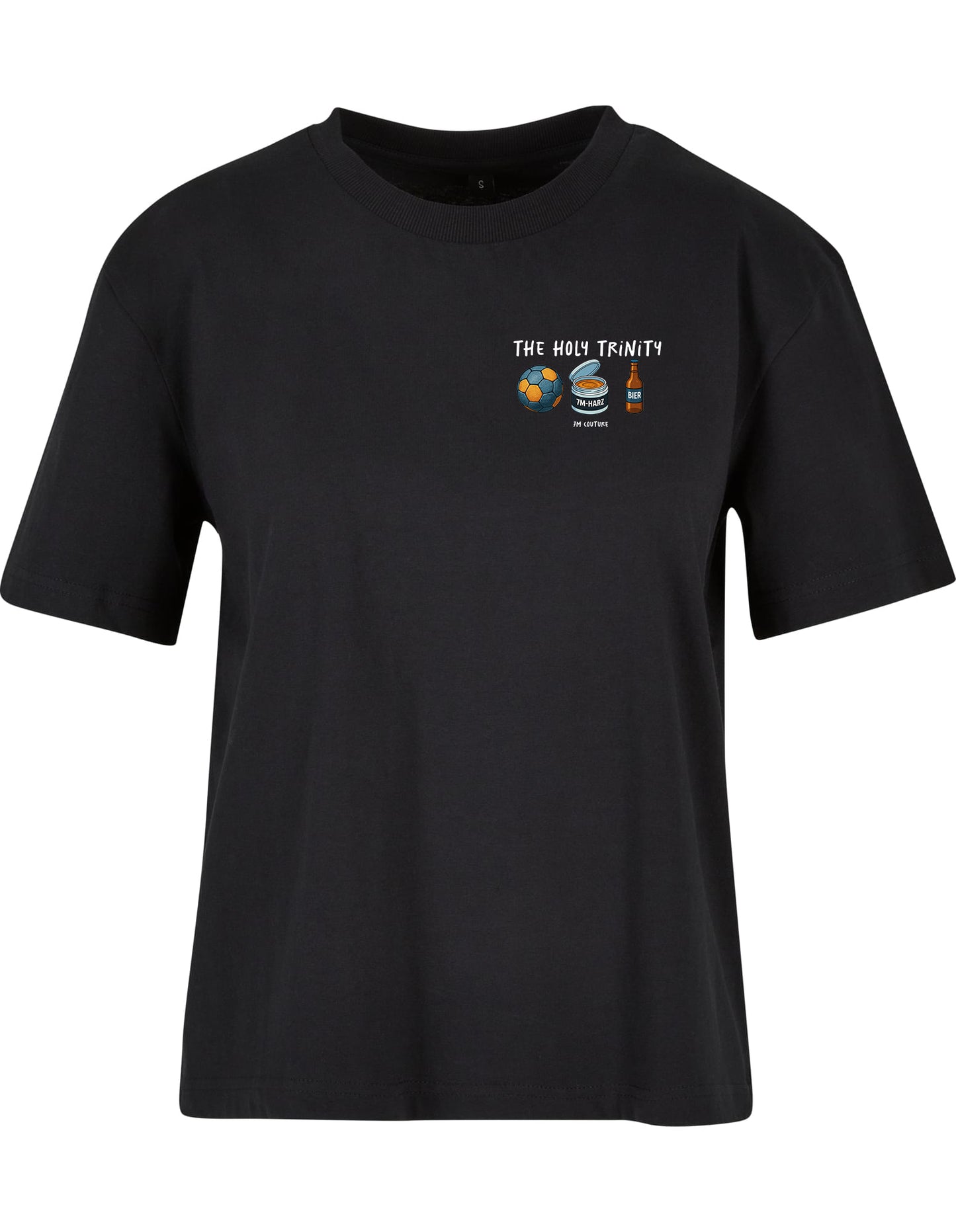 Handball T-Shirt Damen schwarz Harz Ball Flasche